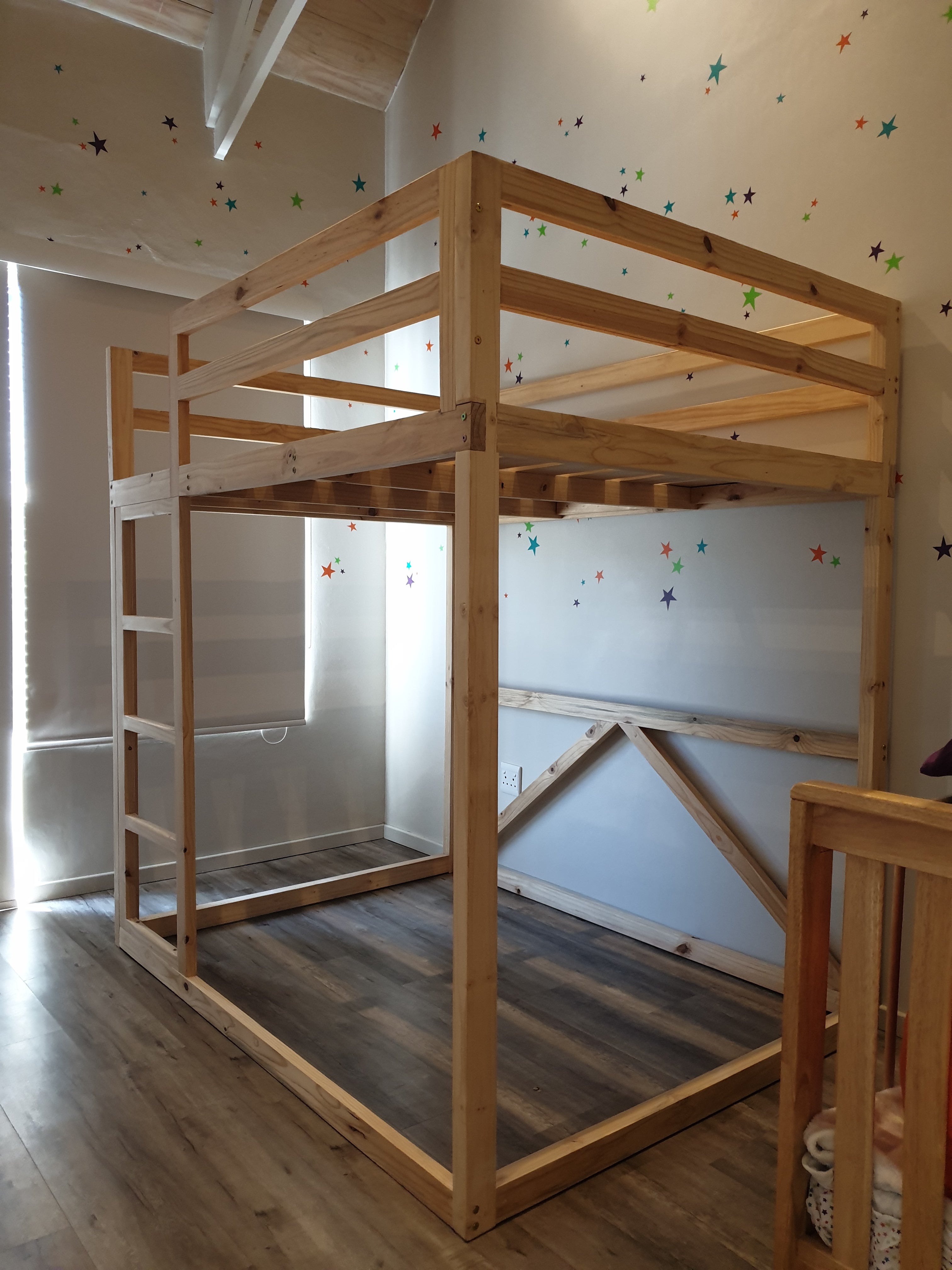 Extra high loft store bed